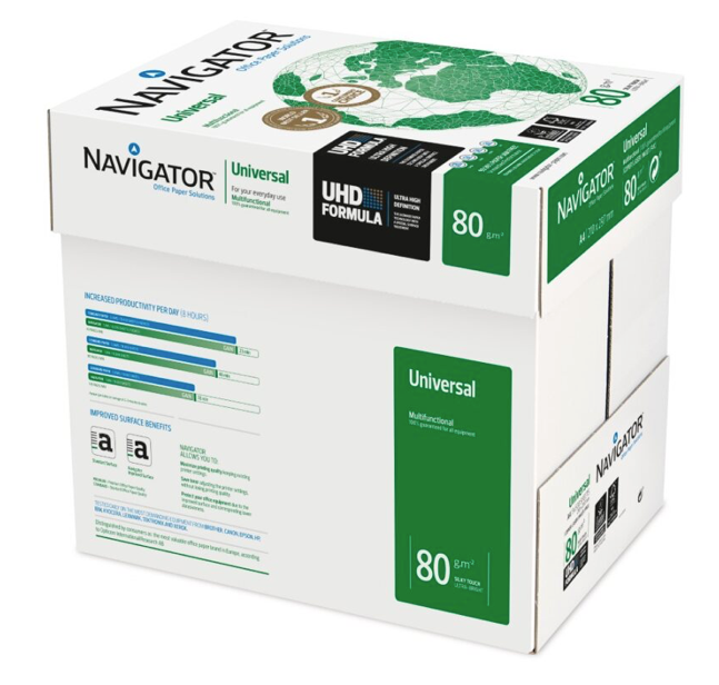 Papīrs NAVIGATOR UNIVERSAL A4 80g/m2, 500 loksnes/iepakojumā